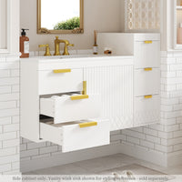 VanityFus White 12-in W x 26.3-in H x 17.7-in D 3-Drawer Wall-mount Cabinet Banks
