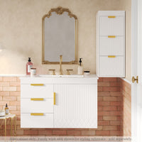 VanityFus White 12-in W x 26.3-in H x 17.7-in D 3-Drawer Wall-mount Cabinet Banks
