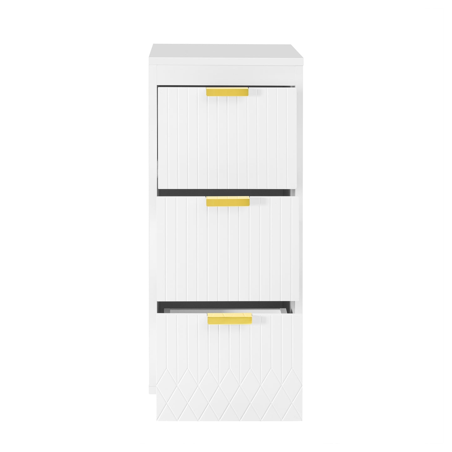 VanityFus White 12-in W x 26.3-in H x 17.7-in D 3-Drawer Wall-mount Cabinet Banks