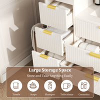 VanityFus White 12-in W x 26.3-in H x 17.7-in D 3-Drawer Wall-mount Cabinet Banks