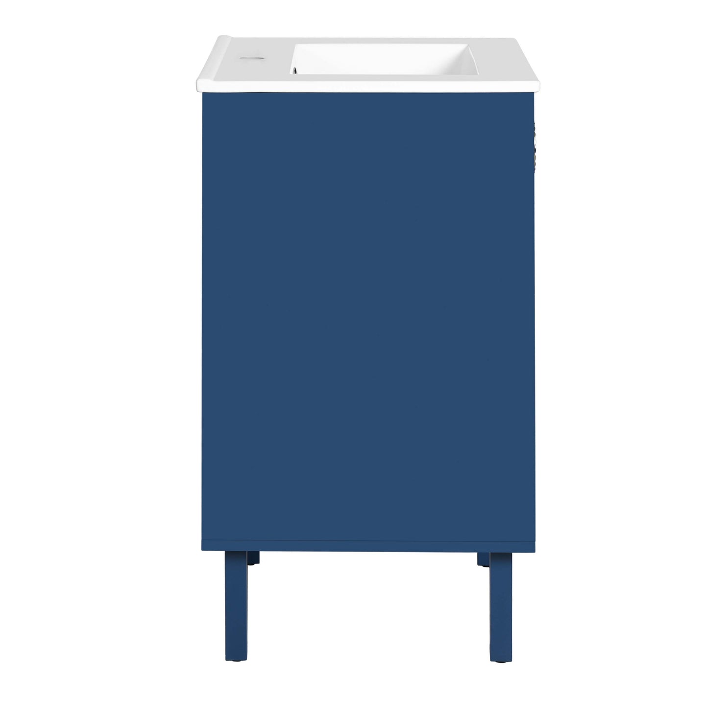 VanityFus 20.3-in Blue Single Sink Bathroom Vanity with Ceramic Top Undermount 1 Soft-Closing Door