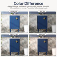 VanityFus 20.3-in Blue Single Sink Bathroom Vanity with Ceramic Top Undermount 1 Soft-Closing Door