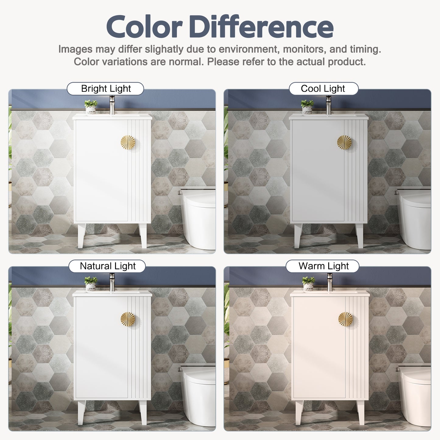 VanityFus 20.3-in White Single Sink Bathroom Vanity with Ceramic Top Undermount 1 Soft-Closing Door