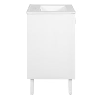 VanityFus 20.3-in White Single Sink Bathroom Vanity with Ceramic Top Undermount 1 Soft-Closing Door