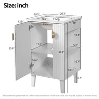 VanityFus 20.3-in White Single Sink Bathroom Vanity with Ceramic Top Undermount 1 Soft-Closing Door