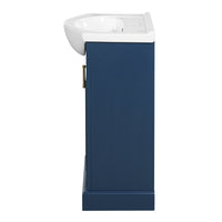 VanityFus 19.7-in Blue Single Sink Bathroom Vanity with Ceramic Top Undermount 1 Soft-Closing Door