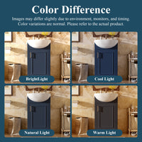 VanityFus 19.7-in Blue Single Sink Bathroom Vanity with Ceramic Top Undermount 1 Soft-Closing Door
