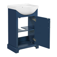 VanityFus 19.7-in Blue Single Sink Bathroom Vanity with Ceramic Top Undermount 1 Soft-Closing Door