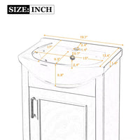 VanityFus 19.7-in Blue Single Sink Bathroom Vanity with Ceramic Top Undermount 1 Soft-Closing Door