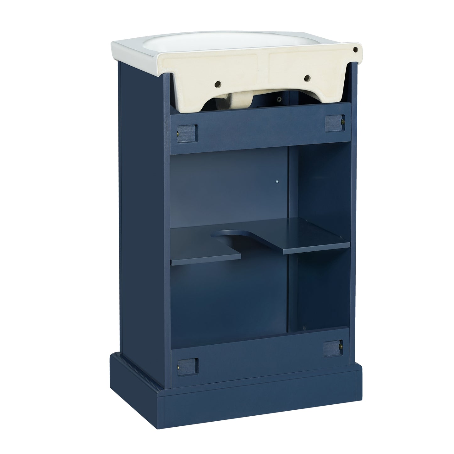 VanityFus 19.7-in Blue Single Sink Bathroom Vanity with Ceramic Top Undermount 1 Soft-Closing Door