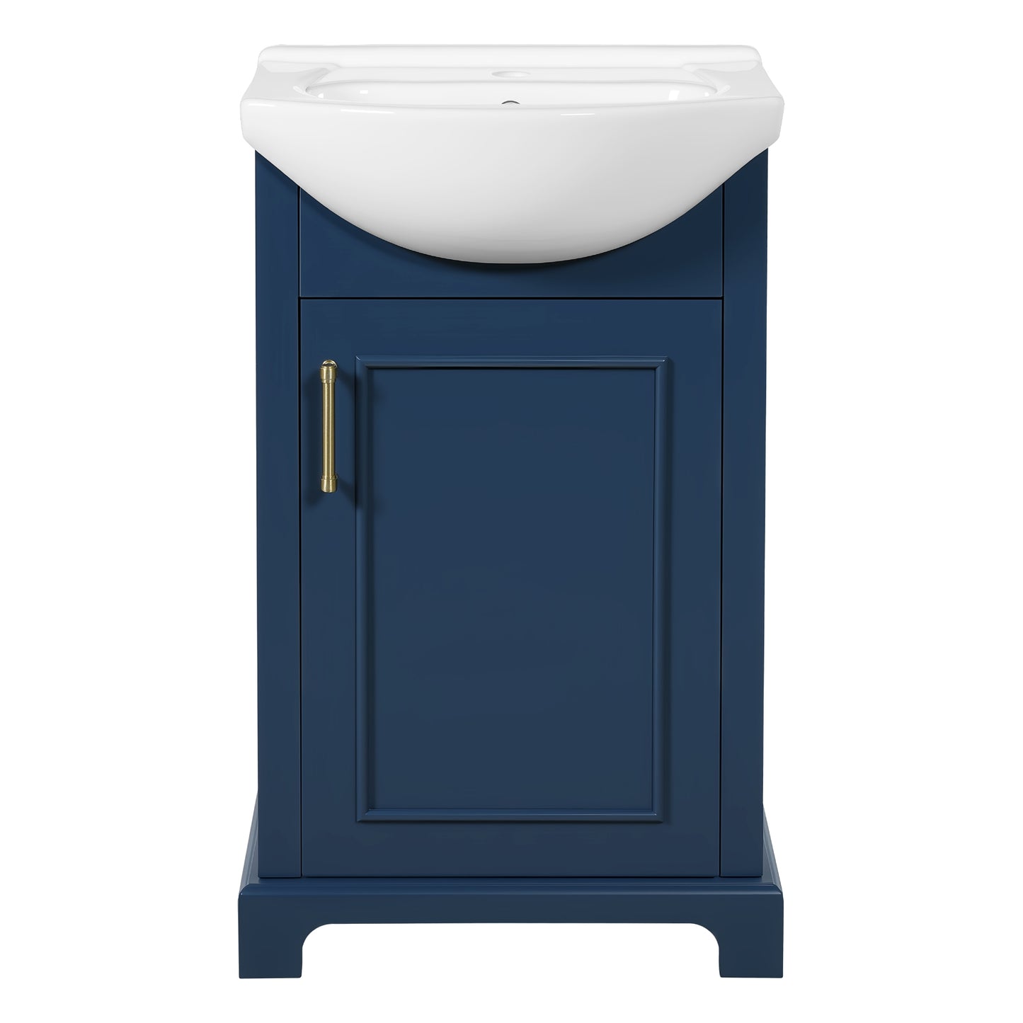 VanityFus 19.7-in Blue Single Sink Bathroom Vanity with Ceramic Top Undermount 1 Soft-Closing Door
