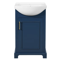 VanityFus 19.7-in Blue Single Sink Bathroom Vanity with Ceramic Top Undermount 1 Soft-Closing Door