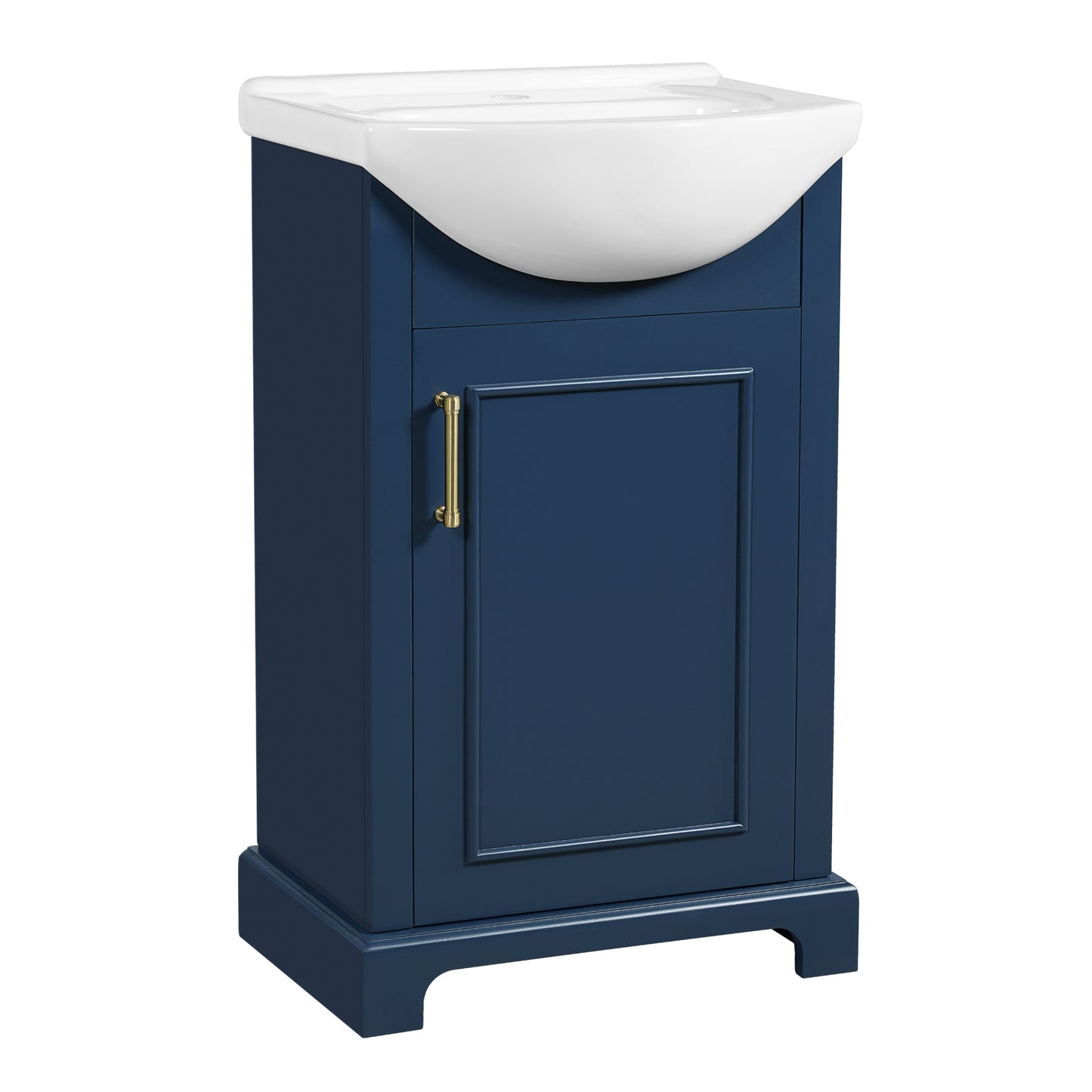 VanityFus 19.7-in Blue Single Sink Bathroom Vanity with Ceramic Top Undermount 1 Soft-Closing Door