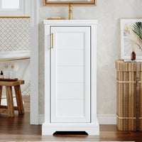 VanityFus 16.5-in White Single Sink Bathroom Vanity with Ceramic Top Undermount 1 Soft-Closing Door Adjustable Shelves