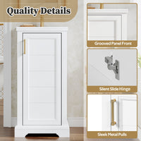 VanityFus 16.5-in White Single Sink Bathroom Vanity with Ceramic Top Undermount 1 Soft-Closing Door Adjustable Shelves