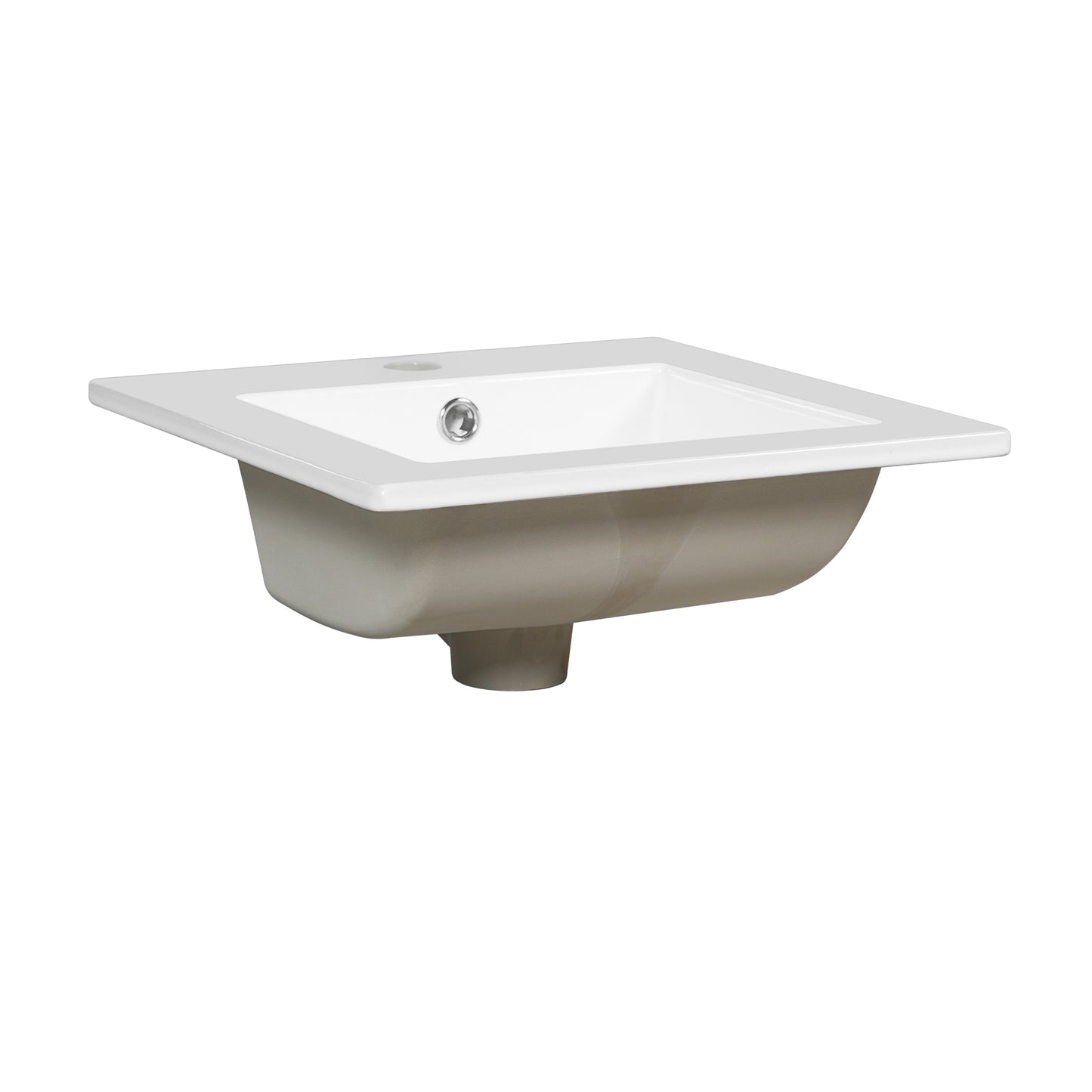 VanityFus 16.5-in White Single Sink Bathroom Vanity with Ceramic Top Undermount 1 Soft-Closing Door Adjustable Shelves