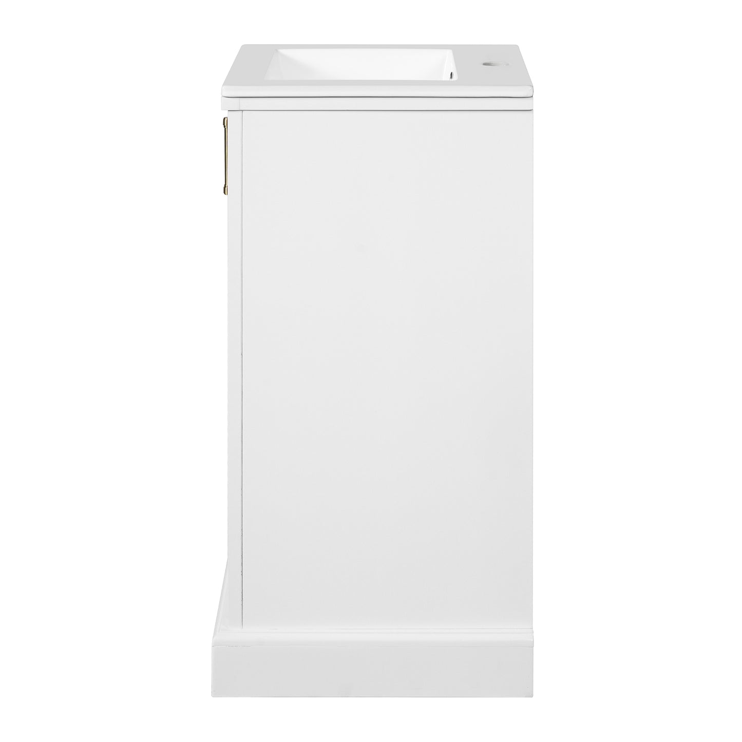 VanityFus 16.5-in White Single Sink Bathroom Vanity with Ceramic Top Undermount 1 Soft-Closing Door Adjustable Shelves