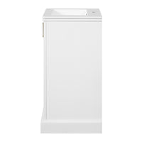 VanityFus 16.5-in White Single Sink Bathroom Vanity with Ceramic Top Undermount 1 Soft-Closing Door Adjustable Shelves
