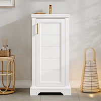 VanityFus 16.5-in White Single Sink Bathroom Vanity with Ceramic Top Undermount 1 Soft-Closing Door Adjustable Shelves