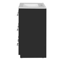 VanityFus 30-in Black Single Sink Bathroom Vanity with Ceramic Top Undermount 3 Soft-Closing Doors 3 Drawers