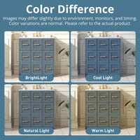 VanityFus 30-in Blue Single Sink Bathroom Vanity with Ceramic Top Undermount 3 Soft-Closing Doors 3 Drawers