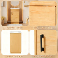 VanityFus 20.3-in Natural Wood Single Sink Bathroom Vanity with Ceramic Top Undermount 1 Soft-Closing Door Adjustable Shelves