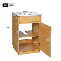 VanityFus 20.3-in Natural Wood Single Sink Bathroom Vanity with Ceramic Top Undermount 1 Soft-Closing Door Adjustable Shelves