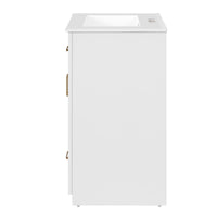 VanityFus 24-in White Single Sink Bathroom Vanity with Ceramic Top Undermount 1 Door 2 Drawers