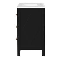 VanityFus 24-in Black Single Sink Bathroom Vanity with Ceramic Top Undermount