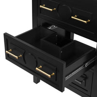VanityFus 24-in Black Single Sink Bathroom Vanity with Ceramic Top Undermount