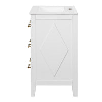 VanityFus 24-in White Single Sink Bathroom Vanity with Ceramic Top Undermount