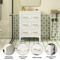 VanityFus 24-in White Single Sink Bathroom Vanity with Ceramic Top Undermount