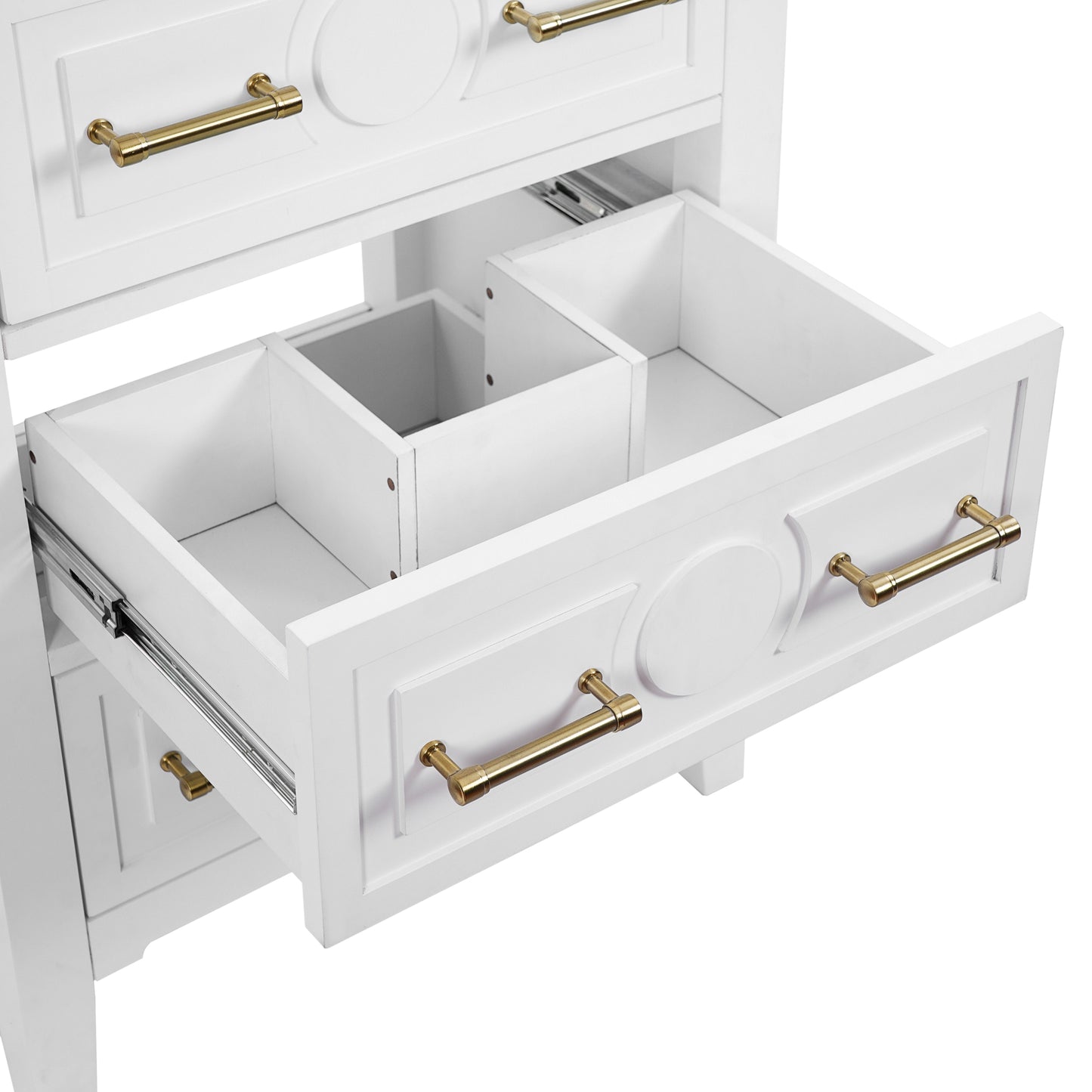 VanityFus 24-in White Single Sink Bathroom Vanity with Ceramic Top Undermount