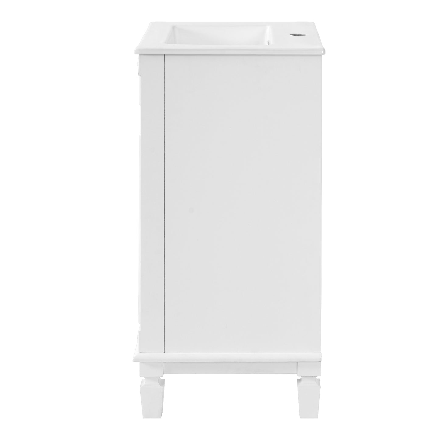 VanityFus 17.9-in White Single Sink Bathroom Vanity with Ceramic Top Undermount 1 Soft-Closing Door Adjustable Shelves
