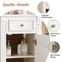 VanityFus 17.9-in White Single Sink Bathroom Vanity with Ceramic Top Undermount 1 Soft-Closing Door Adjustable Shelves