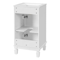 VanityFus 17.9-in White Single Sink Bathroom Vanity with Ceramic Top Undermount 1 Soft-Closing Door Adjustable Shelves