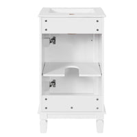 VanityFus 17.9-in White Single Sink Bathroom Vanity with Ceramic Top Undermount 1 Soft-Closing Door Adjustable Shelves