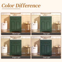 VanityFus 24-in Green Single Sink Bathroom Vanity with Ceramic Top Undermount 2 Soft-Closing Doors 1 Drawer Adjustable Shelves