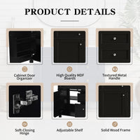 VanityFus 36-in Black Bathroom Vanity Single Sink Combo with Resin Top Undermount 1 Soft Close Door 3 Drawers Adjustable Shelves