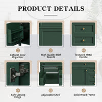 VanityFus 36-in Green Bathroom Vanity Single Sink Combo with Resin Top Undermount 1 Soft Close Door 3 Drawers Adjustable Shelves