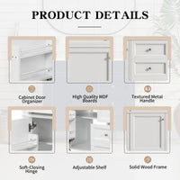 VanityFus 36-in White Bathroom Vanity Single Sink Combo with Resin Top Undermount 1 Soft Close Door 3 Drawers
