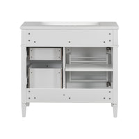 VanityFus 36-in White Bathroom Vanity Single Sink Combo with Resin Top Undermount 1 Soft Close Door 3 Drawers