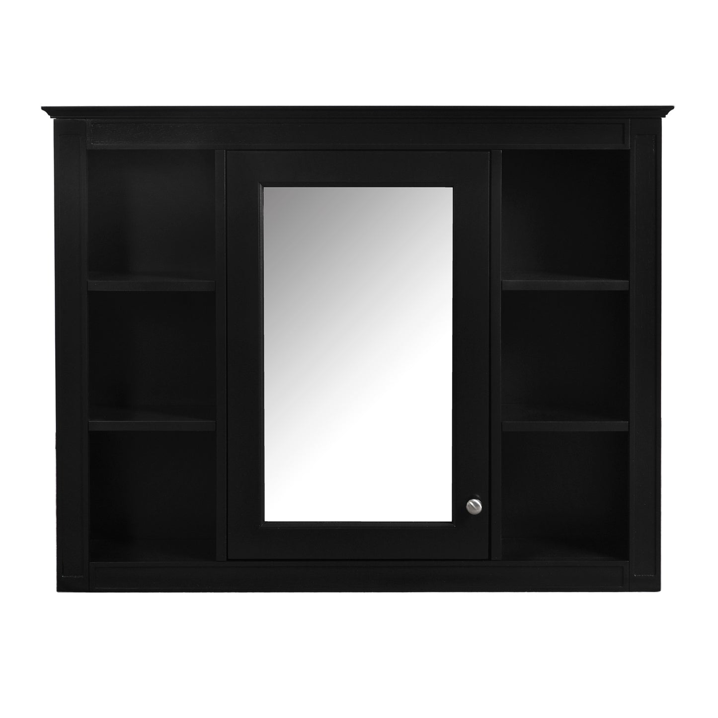 VanityFus 36-in Black Bathroom Vanity Undermount Single Sink Combo Resin Top with 2 Soft Close Doors 3 Drawers Adjustable Shelves