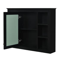 VanityFus 36-in Black Bathroom Vanity Undermount Single Sink Combo Resin Top with 2 Soft Close Doors 3 Drawers Adjustable Shelves