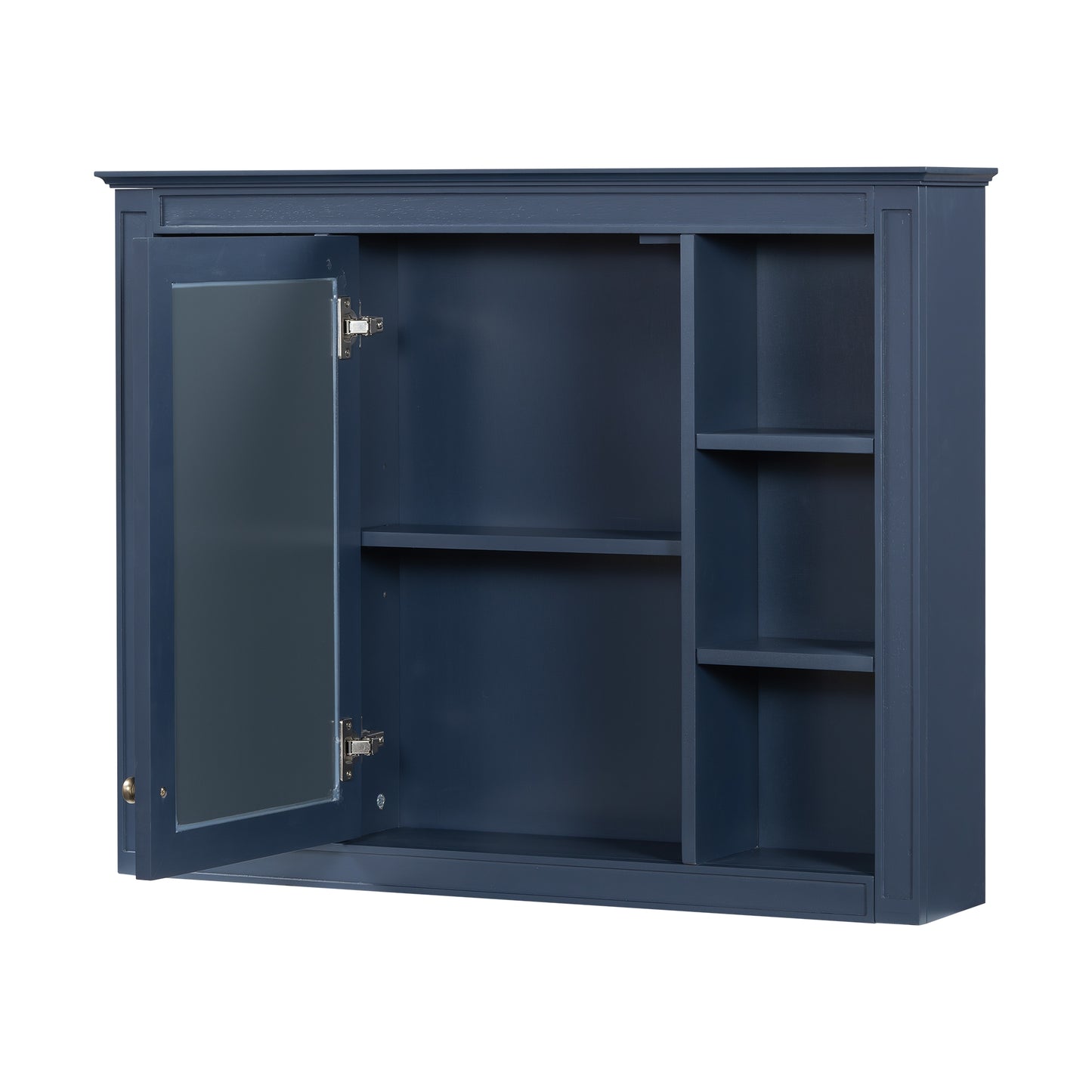 VanityFus 36-in Blue Bathroom Vanity Undermount Single Sink Combo Resin Top with 2 Soft Close Doors 3 Drawers Adjustable Shelves