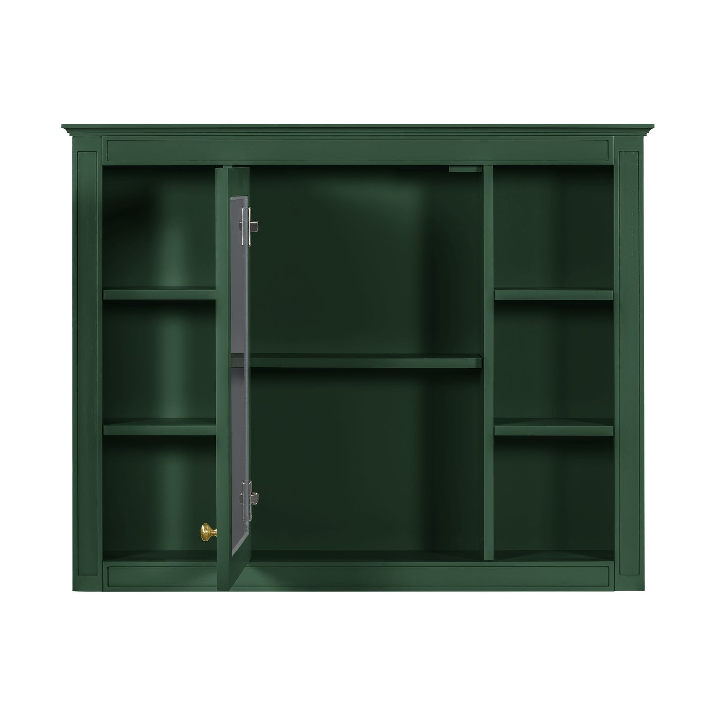 VanityFus 36-in Green Bathroom Vanity Undermount Single Sink Combo Resin Top with 2 Soft Close Doors 3 Drawers Adjustable Shelves