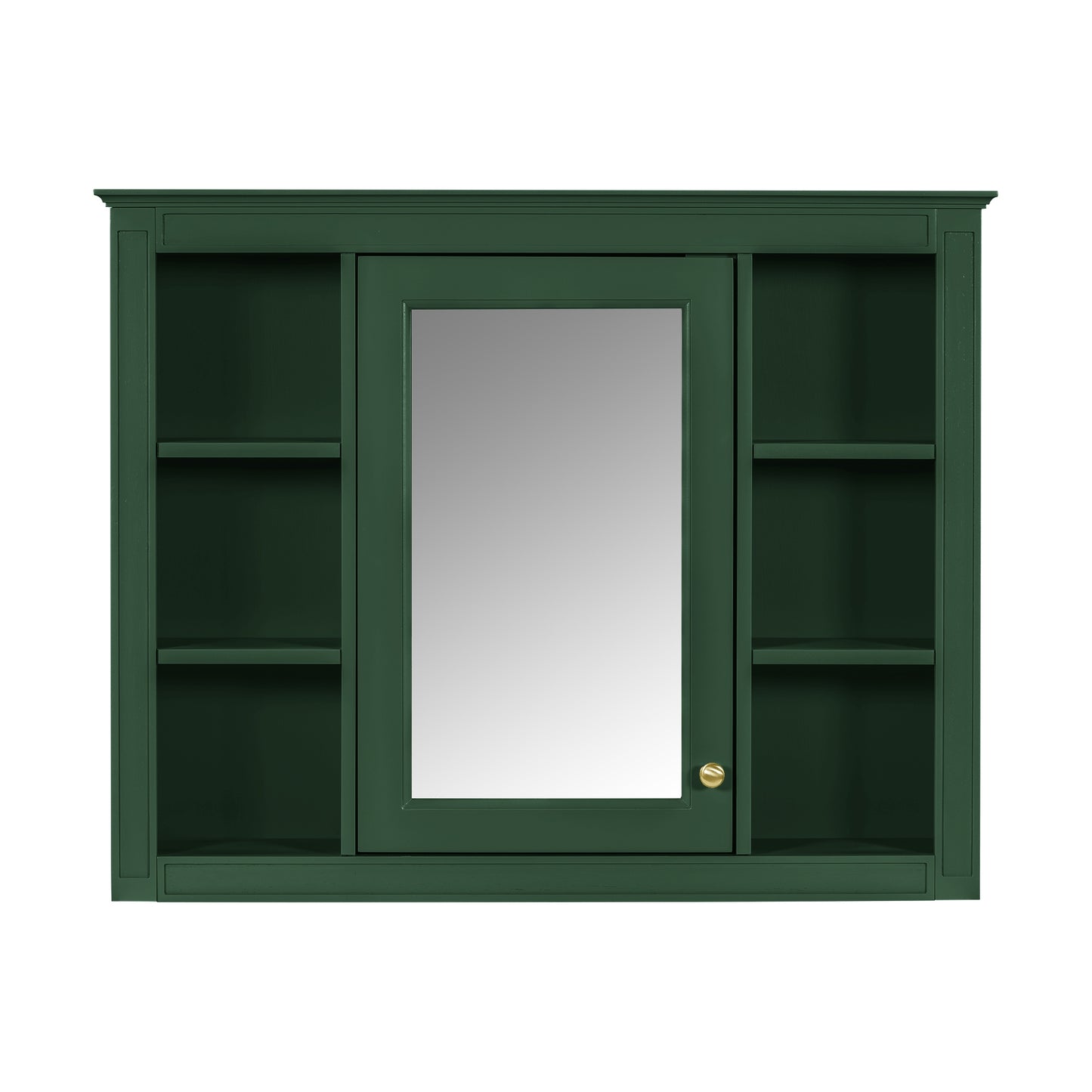 VanityFus 36-in Green Bathroom Vanity Undermount Single Sink Combo Resin Top with 2 Soft Close Doors 3 Drawers Adjustable Shelves