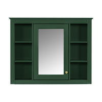 VanityFus 36-in Green Bathroom Vanity Undermount Single Sink Combo Resin Top with 2 Soft Close Doors 3 Drawers Adjustable Shelves