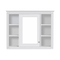 VanityFus 36-in White Bathroom Vanity Undermount Single Sink Combo Resin Top with 2 Soft Close Doors 3 Drawers Adjustable Shelves