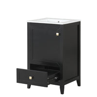 VanityFus 20-in Black Bathroom Vanity Single Sink Combo Ceramic Top 1 door 1 drawer Undermount